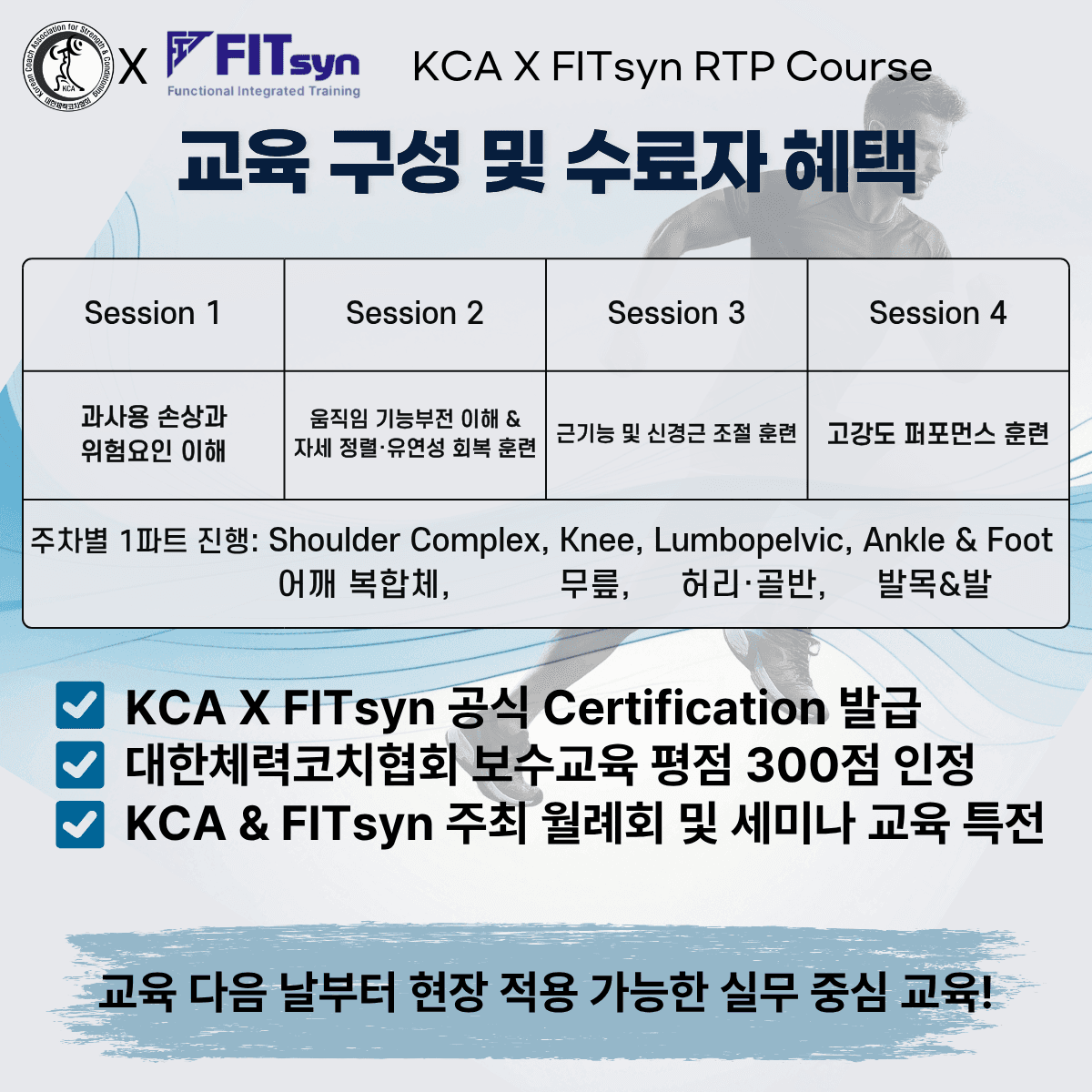 KCA X FITsyn RTP Course 4주 정규교육 4