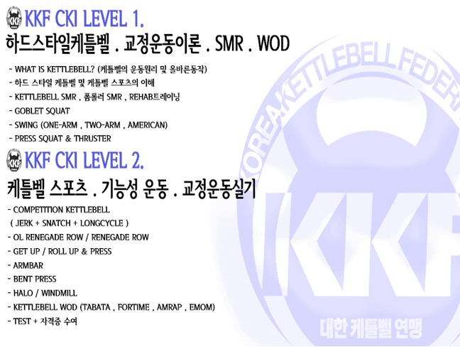 KKF대한케틀벨연맹 CKI 레벨1.2 통합 지도자 과정 37기 6