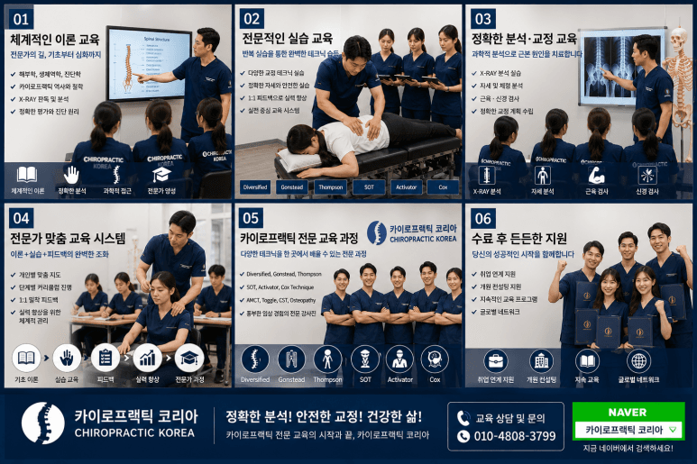 카이로프랙틱코리아 카이로프랙틱 교육 이해 전문적인 이론과 실습으로 배우는 카이로프랙틱 교육 2